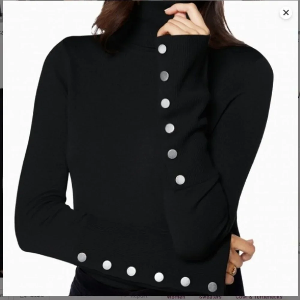 Ramy Brook Black Kathy Merino Wool Cashmere Sweater Size Extra Small - Picture 1 of 5